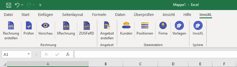 E-Rechnung mit excel erstellen