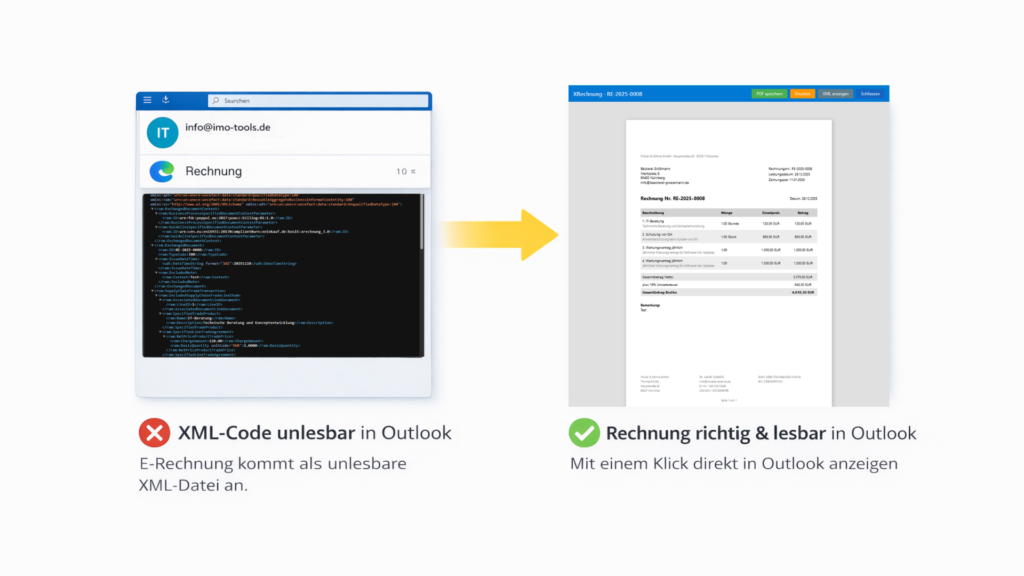 E-Rechnung mit Outlook empfangen